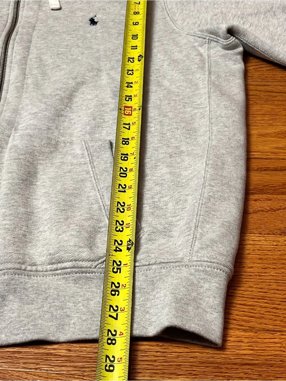 Polo Ralph Lauren Gray Zip Up Hoodie Heavyweight Waffle Lined Hood Size XXL